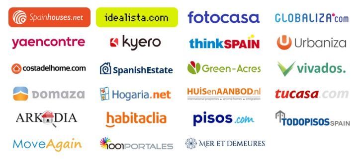 Conjunto de portales inmobiliarios