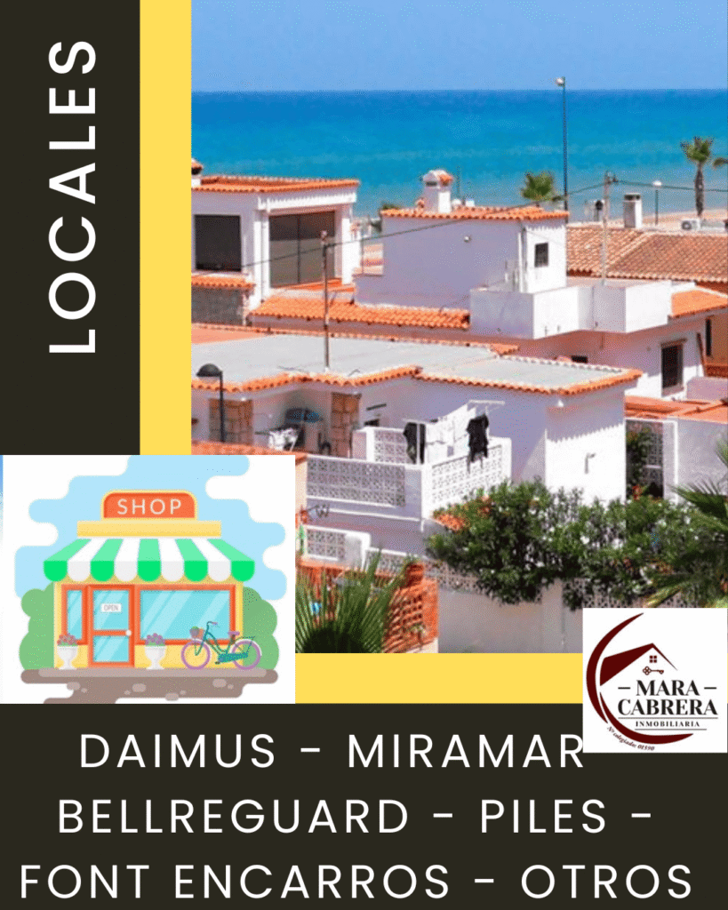 Locales en Daimus, Guardamar, Bellreguard, Miramar, Piles, Alqueria, Palmera, Rafelcofer y Font d Encarros