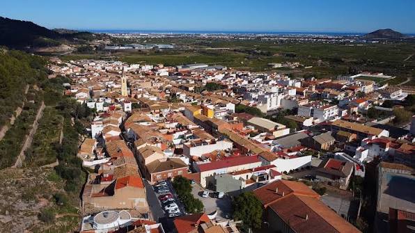 Vista del casco urbano y huerta de Palma de Gandia